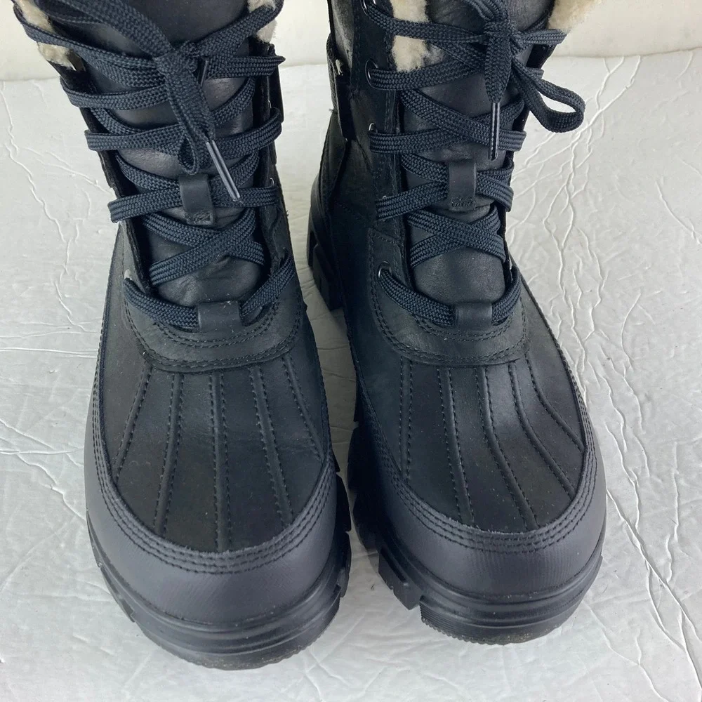 Sorel Brex Winter Snow Boot Waterproof Women 8.5 Black Shearling Lined‎ Gorpcore
